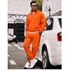COOFANDY 2 Piece Set for Men Sweatsuit 1/4 Zip Sweatshirt and Jogger pants(Orange)