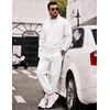 COOFANDY 2 Piece Set for Men Sweatsuit 1/4 Zip Sweatshirt and Jogger pants(White)