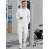 COOFANDY 2 Piece Set for Men Sweatsuit 1/4 Zip Sweatshirt and Jogger pants(White)
