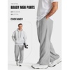 COOFANDY Baggy Sweatpants Men Wide Leg Cotton Joggers for Men with Pockets(A-light Gray)