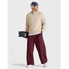 COOFANDY Baggy Sweatpants Men Wide Leg Cotton Joggers for Men with Pockets(Burgundy)