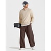 COOFANDY Baggy Sweatpants Men Wide Leg Cotton Joggers for Men with Pockets(Coffee)