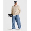COOFANDY Baggy Sweatpants Men Wide Leg Cotton Joggers for Men with Pockets(Grey Blue)