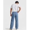 COOFANDY Baggy Sweatpants Men Wide Leg Cotton Joggers for Men with Pockets(Grey Blue)