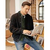 COOFANDY Men’s Cardigan Sweater Slim Fit Stand Collar Cardigan Cable Knit(Army Green)