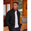 COOFANDY Men’s Cardigan Sweater Slim Fit Stand Collar Cardigan Cable Knit(Black)