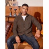 COOFANDY Men’s Cardigan Sweater Slim Fit Stand Collar Cardigan Cable Knit(Coffee Brown)