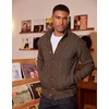 COOFANDY Men’s Cardigan Sweater Slim Fit Stand Collar Cardigan Cable Knit(Coffee Brown)