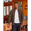 COOFANDY Men’s Cardigan Sweater Slim Fit Stand Collar Cardigan Cable Knit(Coffee Brown)