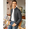 COOFANDY Men’s Cardigan Sweater Slim Fit Stand Collar Cardigan Cable Knit(Dark Grey)