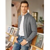 COOFANDY Men’s Cardigan Sweater Slim Fit Stand Collar Cardigan Cable Knit(Grey)
