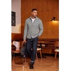 COOFANDY Men’s Cardigan Sweater Slim Fit Stand Collar Cardigan Cable Knit(Grey)