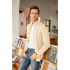 COOFANDY Men’s Cardigan Sweater Slim Fit Stand Collar Cardigan Cable Knit(Light Khaki)