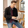 COOFANDY Men’s Cardigan Sweater Slim Fit Stand Collar Cardigan Cable Knit(Wine Red)