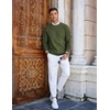 COOFANDY Mens Crew Neck Sweaters Long Sleeve Lightweight Pullover Sweater(Army Green)