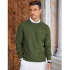 COOFANDY Mens Crew Neck Sweaters Long Sleeve Lightweight Pullover Sweater(Army Green)