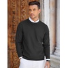 COOFANDY Mens Crew Neck Sweaters Long Sleeve Lightweight Pullover Sweater(Black)