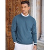 COOFANDY Mens Crew Neck Sweaters Long Sleeve Lightweight Pullover Sweater(Blue)