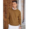 COOFANDY Mens Crew Neck Sweaters Long Sleeve Lightweight Pullover Sweater(Brown)
