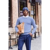 COOFANDY Mens Crew Neck Sweaters Long Sleeve Lightweight Pullover Sweater(Clear Blue)