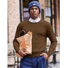 COOFANDY Mens Crew Neck Sweaters Long Sleeve Lightweight Pullover Sweater(Dark Brown)