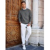 COOFANDY Mens Crew Neck Sweaters Long Sleeve Lightweight Pullover Sweater(Dark Gray)