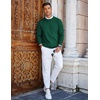 COOFANDY Mens Crew Neck Sweaters Long Sleeve Lightweight Pullover Sweater(Dark Green)