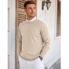 COOFANDY Mens Crew Neck Sweaters Long Sleeve Lightweight Pullover Sweater(Khaki)