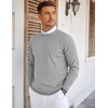 COOFANDY Mens Crew Neck Sweaters Long Sleeve Lightweight Pullover Sweater(Light Gray)