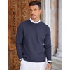 COOFANDY Mens Crew Neck Sweaters Long Sleeve Lightweight Pullover Sweater(Navy Blue)