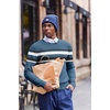 COOFANDY Mens Crew Neck Sweaters Long Sleeve Lightweight Pullover Sweater(Stripes_blue)