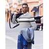 COOFANDY Mens Crew Neck Sweaters Long Sleeve Lightweight Pullover Sweater(Stripes_light Gray)