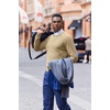 COOFANDY Mens Crew Neck Sweaters Long Sleeve Lightweight Pullover Sweater(Tan)