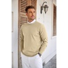 COOFANDY Mens Crew Neck Sweaters Long Sleeve Lightweight Pullover Sweater(Tan)