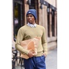 COOFANDY Mens Crew Neck Sweaters Long Sleeve Lightweight Pullover Sweater(Tan)