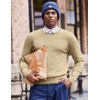 COOFANDY Mens Crew Neck Sweaters Long Sleeve Lightweight Pullover Sweater(Tan)