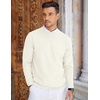 COOFANDY Mens Crew Neck Sweaters Long Sleeve Lightweight Pullover Sweater(White)