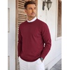 COOFANDY Mens Crew Neck Sweaters Long Sleeve Lightweight Pullover Sweater(Wine Red)