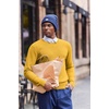 COOFANDY Mens Crew Neck Sweaters Long Sleeve Lightweight Pullover Sweater(Yellow)