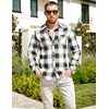 COOFANDY Men’s Flannel Plaid Shirts Long Sleeve Caual Button Down Shirts(Black)