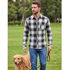 COOFANDY Men’s Flannel Plaid Shirts Long Sleeve Caual Button Down Shirts(Black)