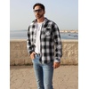 COOFANDY Men’s Flannel Plaid Shirts Long Sleeve Caual Button Down Shirts(Black)