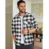 COOFANDY Men’s Flannel Plaid Shirts Long Sleeve Caual Button Down Shirts(Black&white)