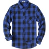 COOFANDY Men’s Flannel Plaid Shirts Long Sleeve Caual Button Down Shirts(Blue)