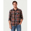 COOFANDY Men’s Flannel Plaid Shirts Long Sleeve Caual Button Down Shirts(Brown)