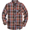 COOFANDY Men’s Flannel Plaid Shirts Long Sleeve Caual Button Down Shirts(Brown)