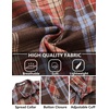 COOFANDY Men’s Flannel Plaid Shirts Long Sleeve Caual Button Down Shirts(Brown)