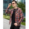 COOFANDY Men’s Flannel Plaid Shirts Long Sleeve Caual Button Down Shirts(Brown)