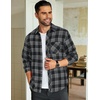 COOFANDY Men’s Flannel Plaid Shirts Long Sleeve Caual Button Down Shirts(Dark Grey)