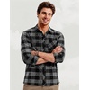 COOFANDY Men’s Flannel Plaid Shirts Long Sleeve Caual Button Down Shirts(Dark Grey)